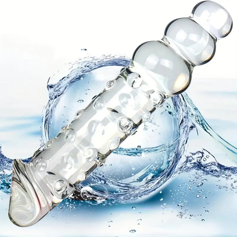 Glass Real Anal Beads Transparent Crystal Penis Double Head Glass Dildo