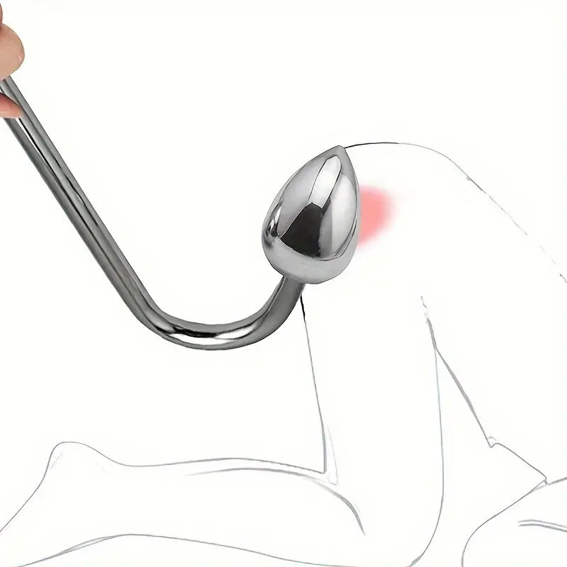 Metal Anal Hook Small Medium Large 3 Balls Head Butt Plug Hook Dilator