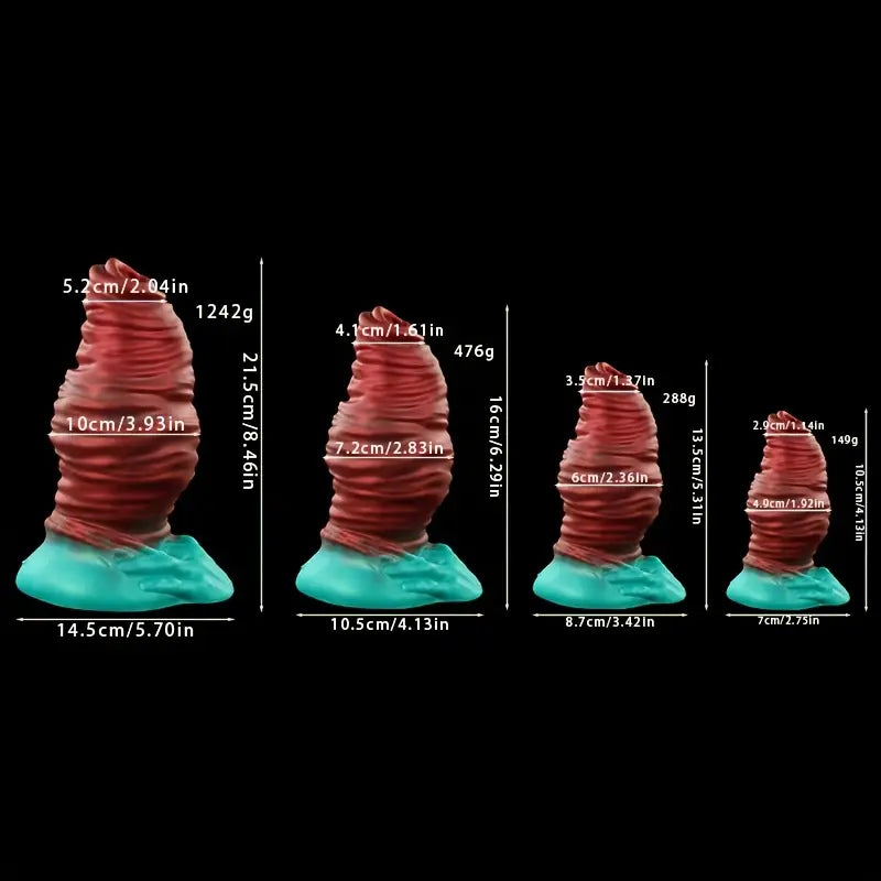 4.13in 5.31in 6.29in 8.46in Silicone Stimulating Anal Plug Dildo Massage Toy