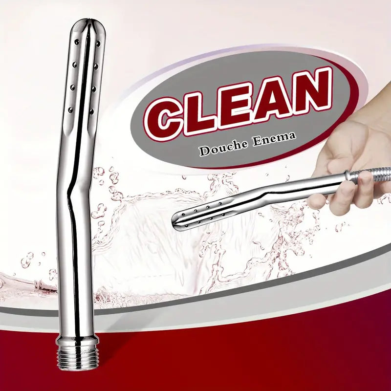 Metal Handheld Showerhead Enema Douche 17-Hole Water Flow Floor Mount