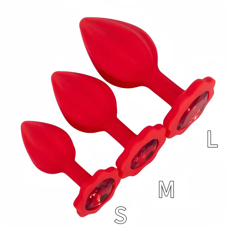 Three-piece Diamond Jewelry Decorated Anal Training Butt Plug