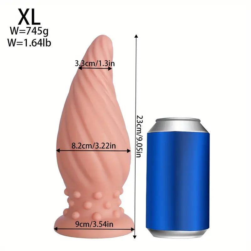 New Apricot-Colored Special Spiral Cone Anal Plug Novel Anal Toy