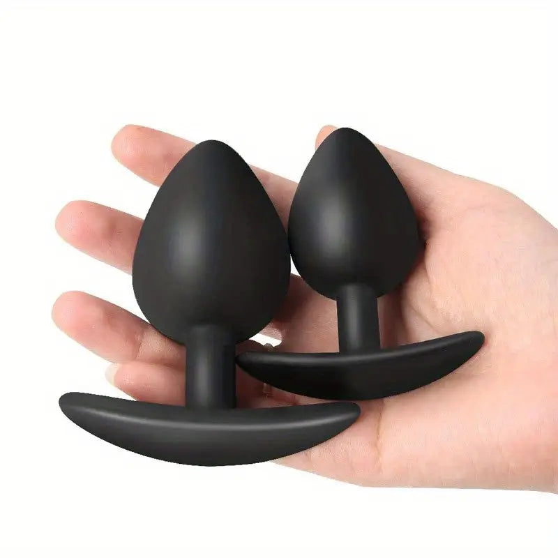 Silicone Ball-Shaped Soft Hand-Washable Smooth Black Anal Plug