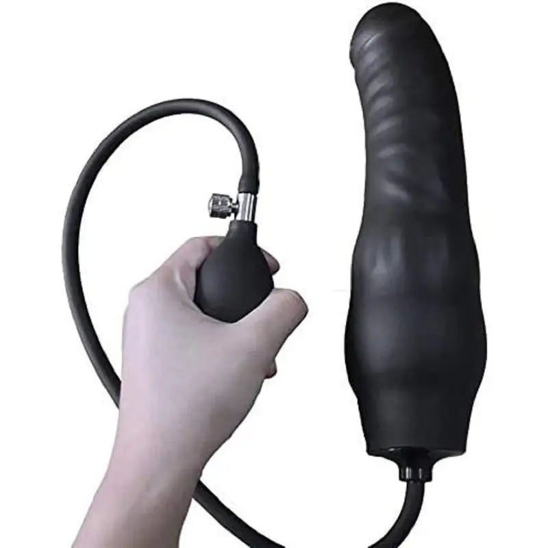 Expand Inflatable Dildo Body-Safe Resizable Enema Toy With Balloon Pump
