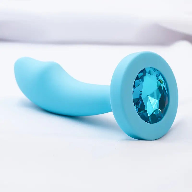 Silicone Anal Dildo Trainer Tool With Diamond Prostate Butt Plug Toy
