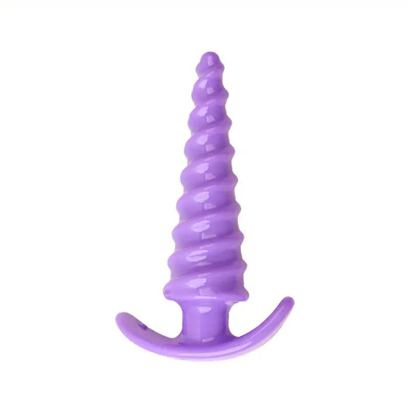 Plastic Spiral Butt Plug Anal Trainer G Spot Stimulator With Pull Handle