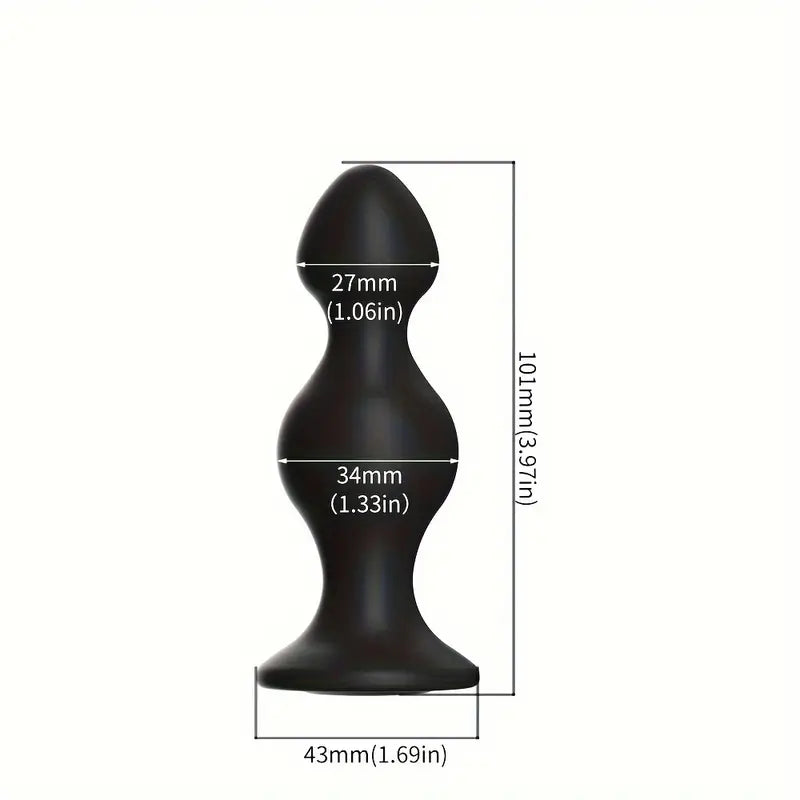 Silicone Anal Plug With Diamond Base Beginner Expert 3 Sizes Bead Ass Plug
