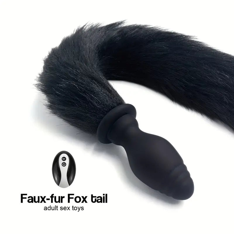 Unisex Controllable Vibrating Anal Plug Tail Detachable Role Playing Sex Toy