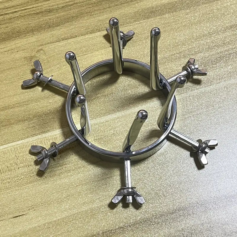 Stainless Steel Anal Dilator With Golden Plug Anal Dilator For Men