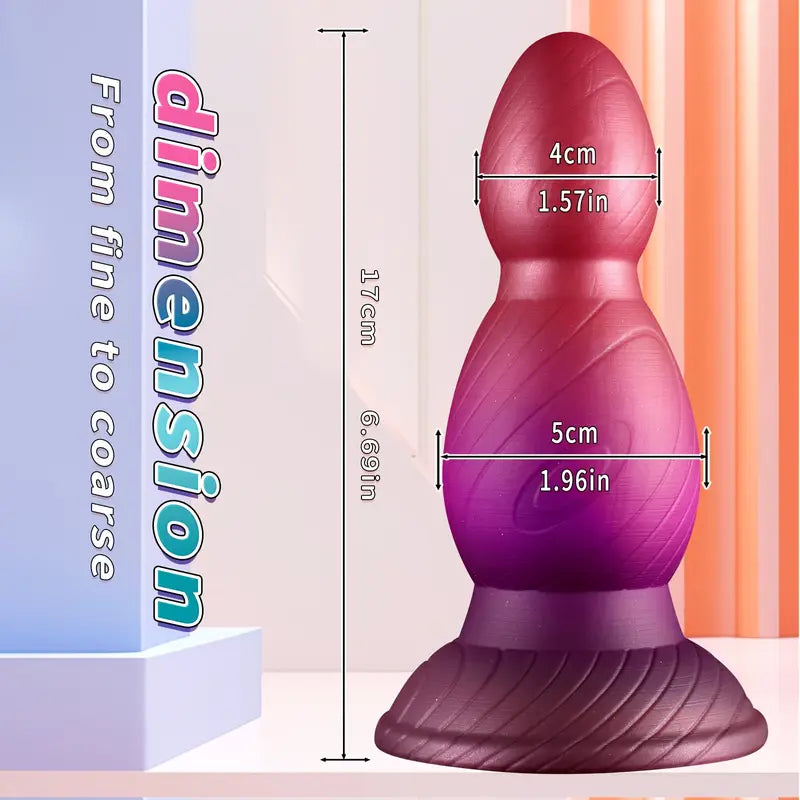 Extra Large Silicone Anal Plug With Beads For Prostate Massage
