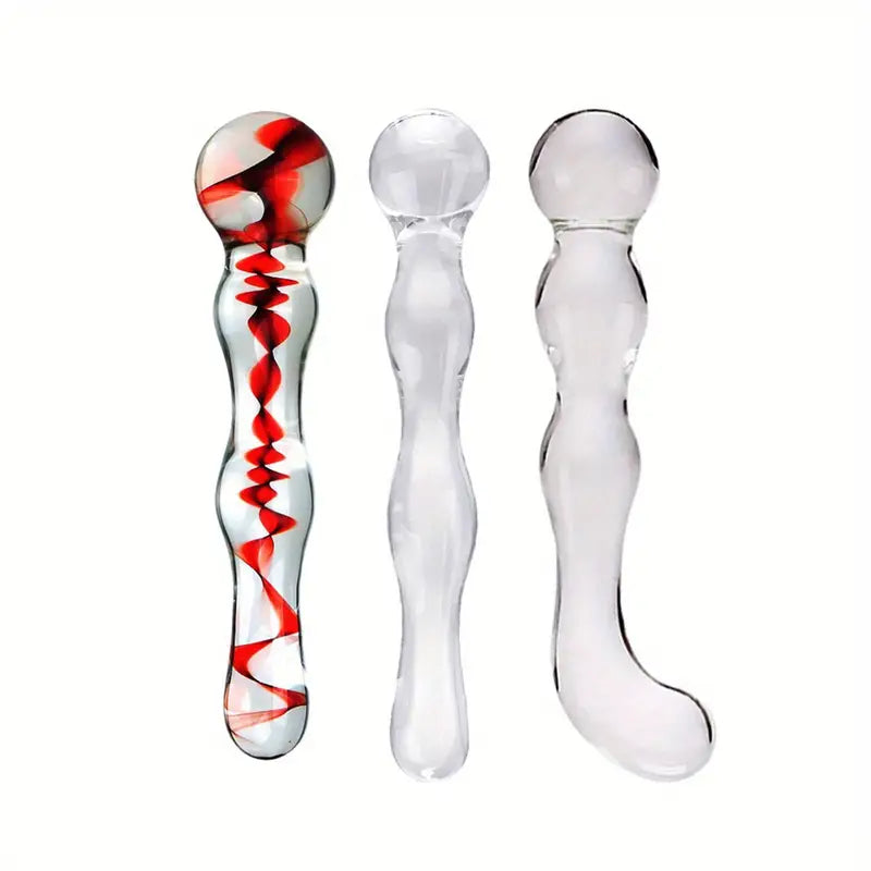 Women Wand Massager Glass Butt Plug G-spot Stimulator Anal Toy