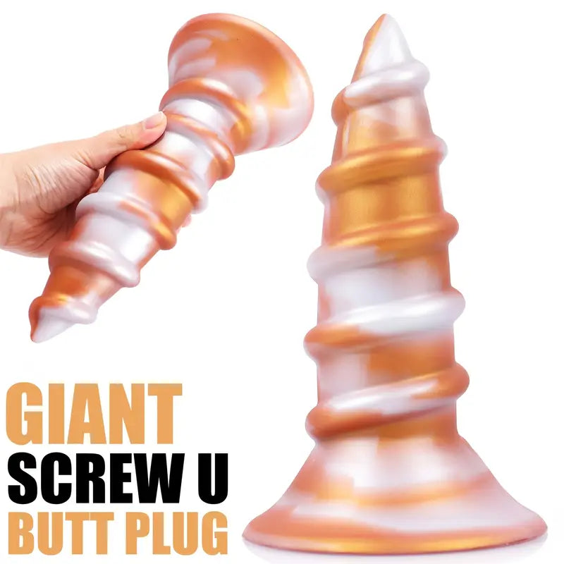 Giant Screw-Shaped Large Soft Skin-Friendly Silicone Butt Plug