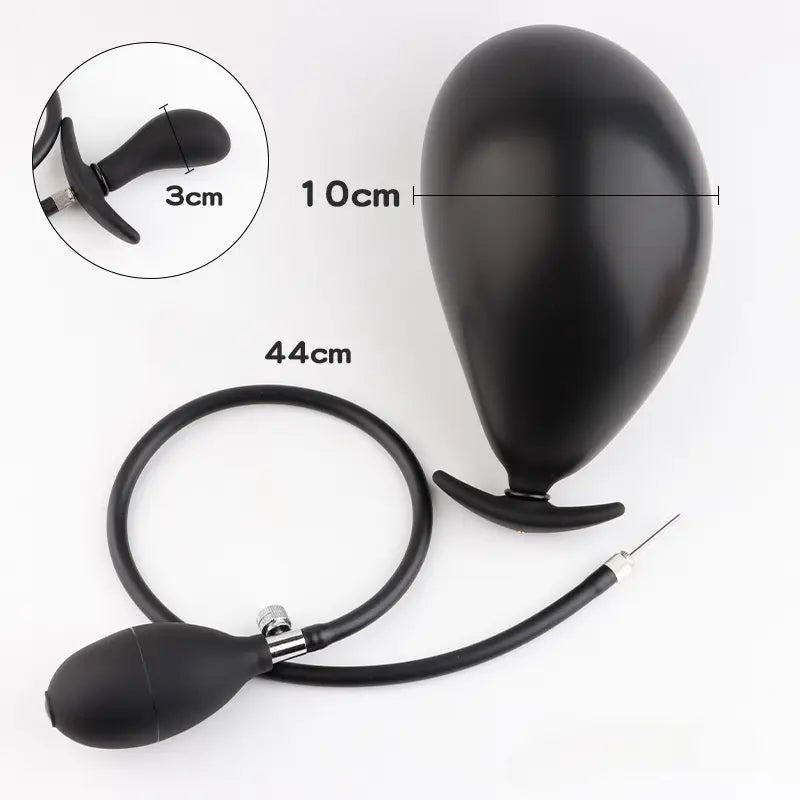 Silicone Inflatable Pump Dilator Massager Butt Plug For Couples Battery Free