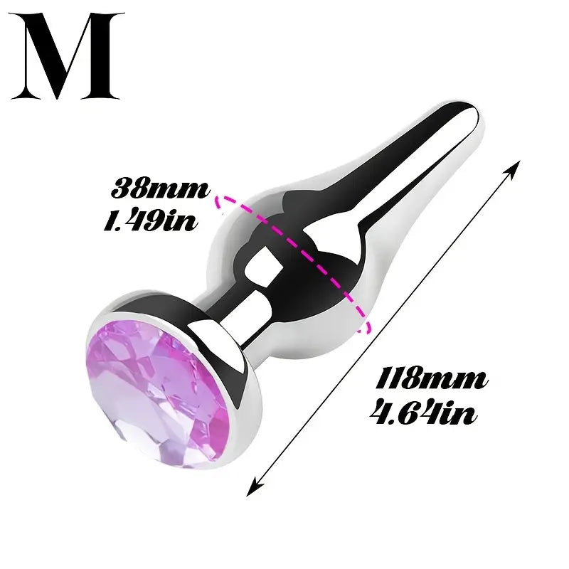 Tapered Anal Plug Trainer Kit Metal Jeweled Fetish Jewelry Butt Plug