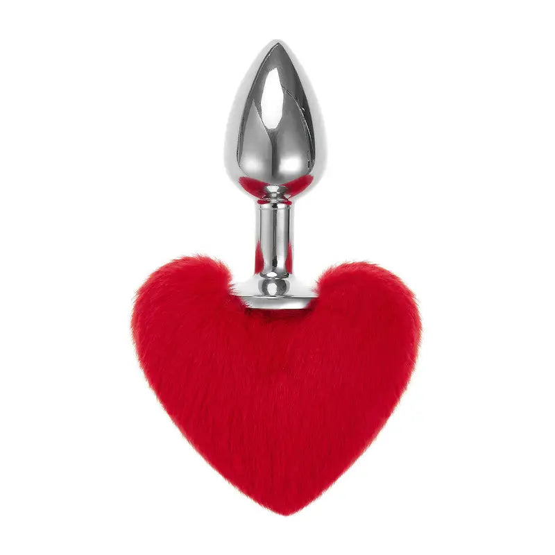 Soft Cute Heart Shaped Pom Anal Plug Adult Sexual Toy For Men