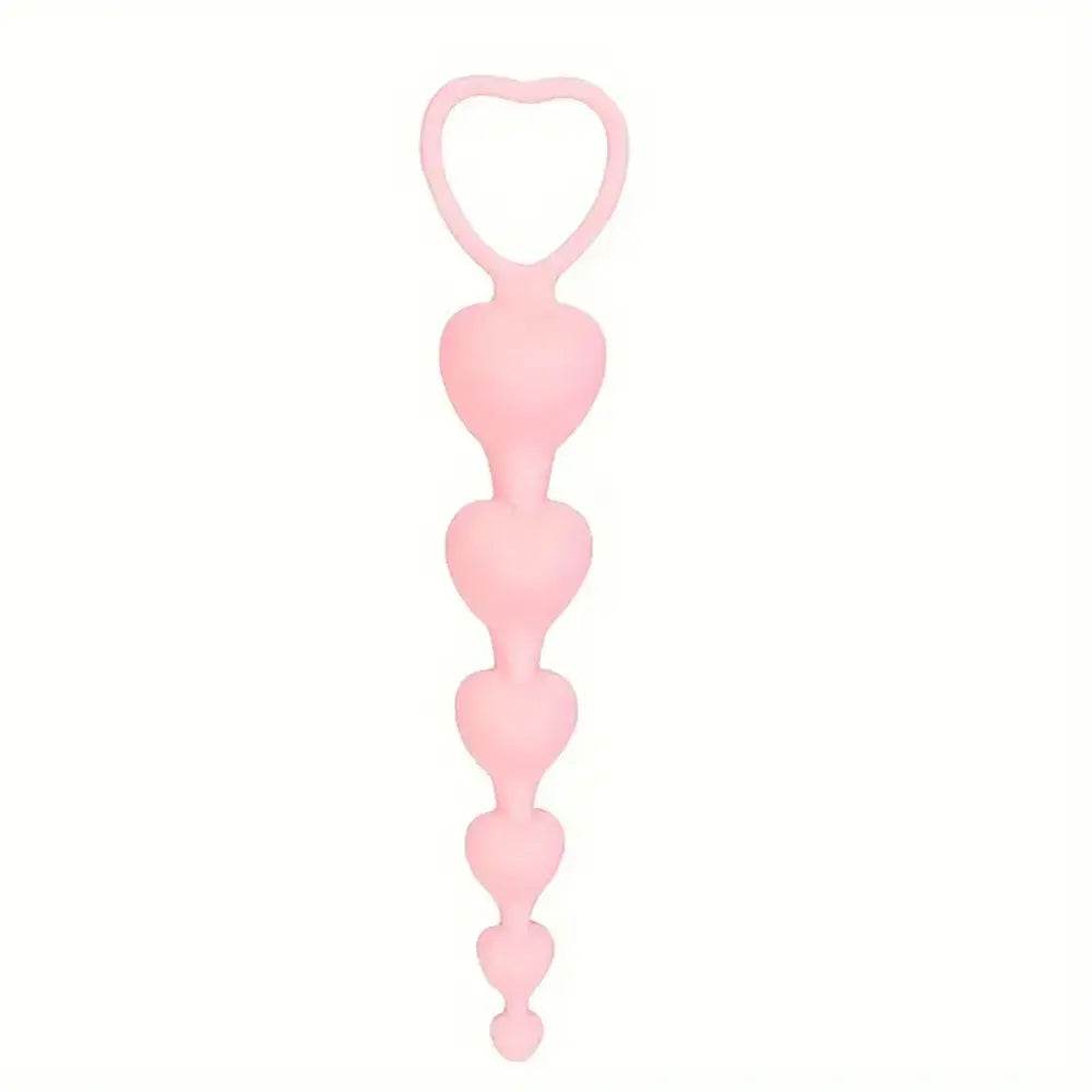 Mini Heart Shaped Anal Plug Vaginal Pull Beads Silicone Soft Butt Plug