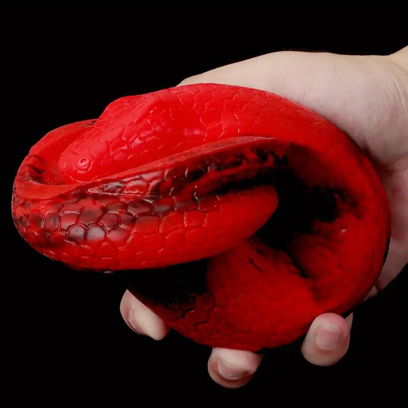 Silicone Cobra Snake Anal Plug Red Black Solid Pattern Anal Sex Toy