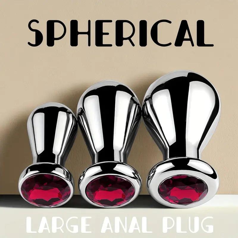 Stainless Steel Big Anal Plug Bulb Shape Jewelry Butt Plug Trainer Set