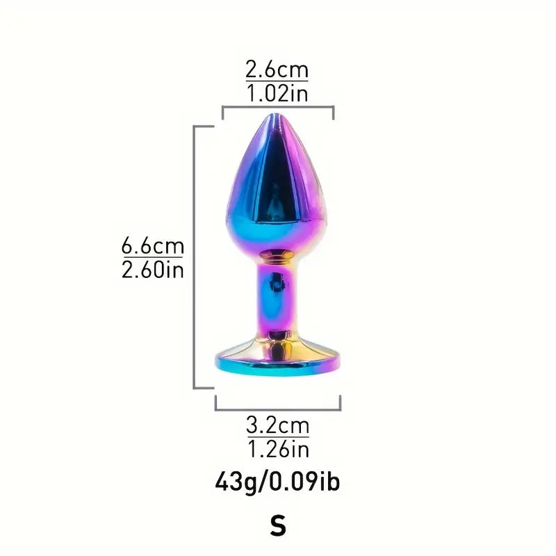 Universal Metallic Anus Plug 7 Color Smooth Suction Adult Sex Toy