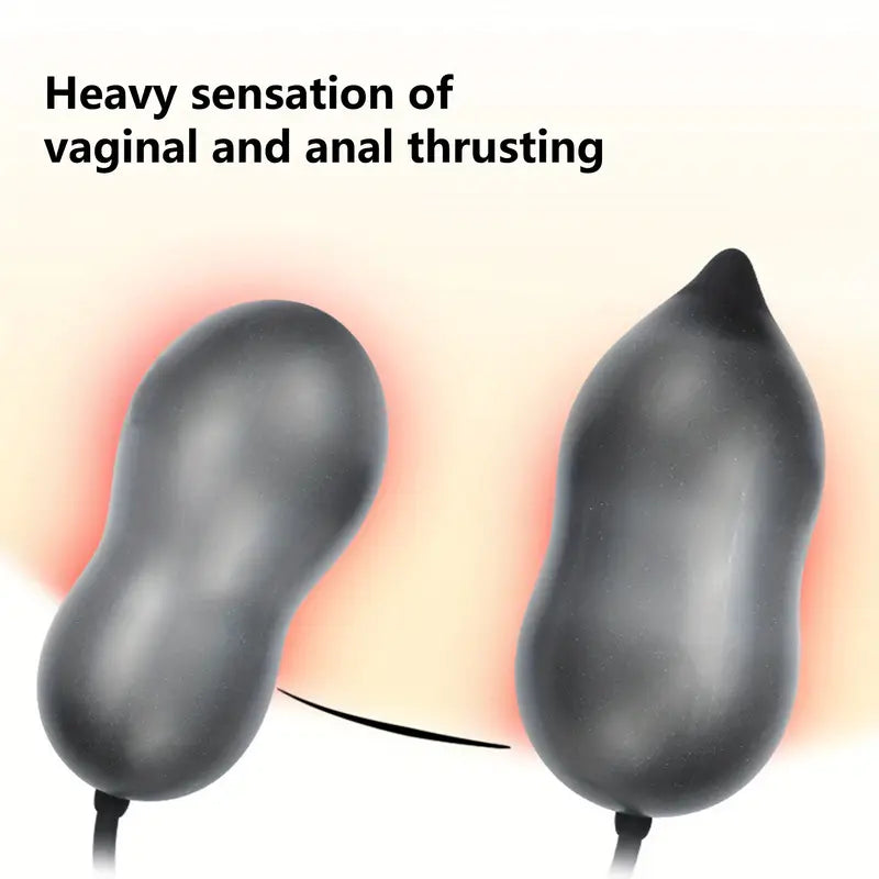 Body-Safe Silicone Inflatable Anal Plug With Quick Release Valve Butt Toy