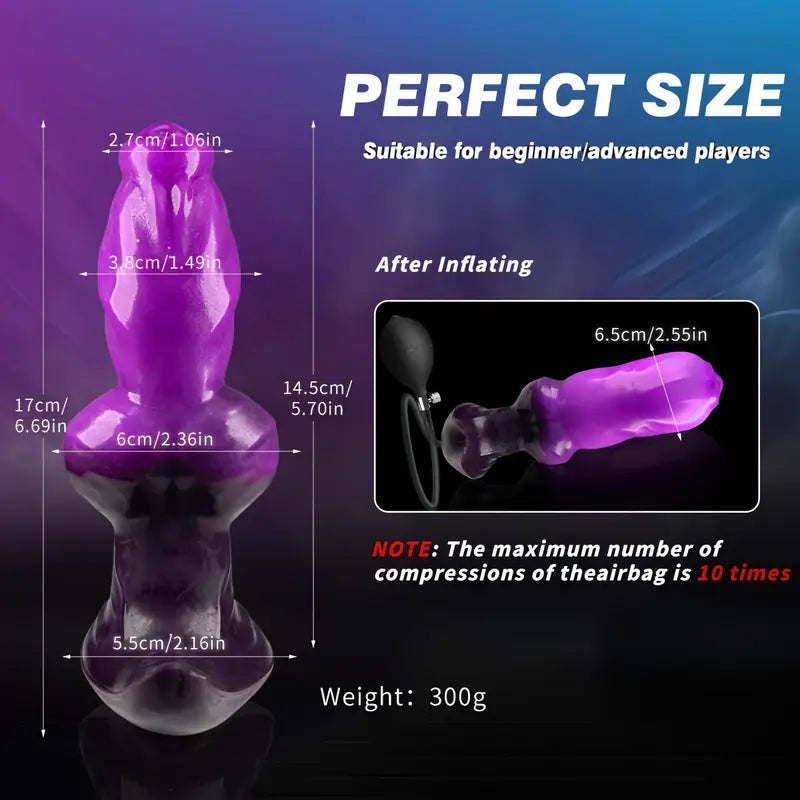 Fluid Silicone Inflatable Anal Plug Double Egg Monster Knot Fantasy Dildo