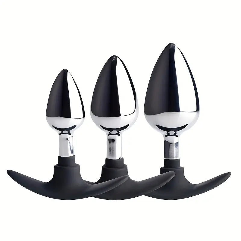 Small Medium Large Size Metal Anal Butt Plug Silicone Wearable Butt Plug