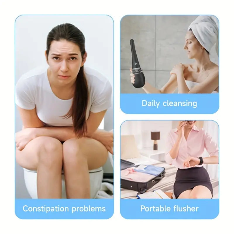 Electric Irrigator Cleaner 5 Speed Silicone Enema 5-hole Packaged Nozzle