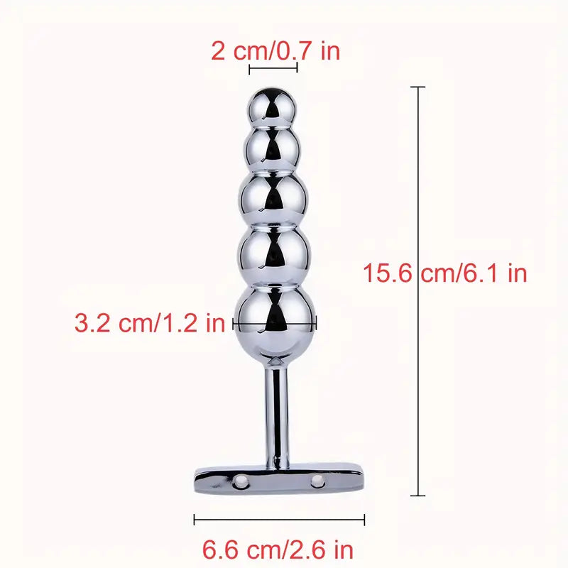 Fetish Kinky Sex Love Anal Beads Metal Butt Plug With 5 Graduated Balls