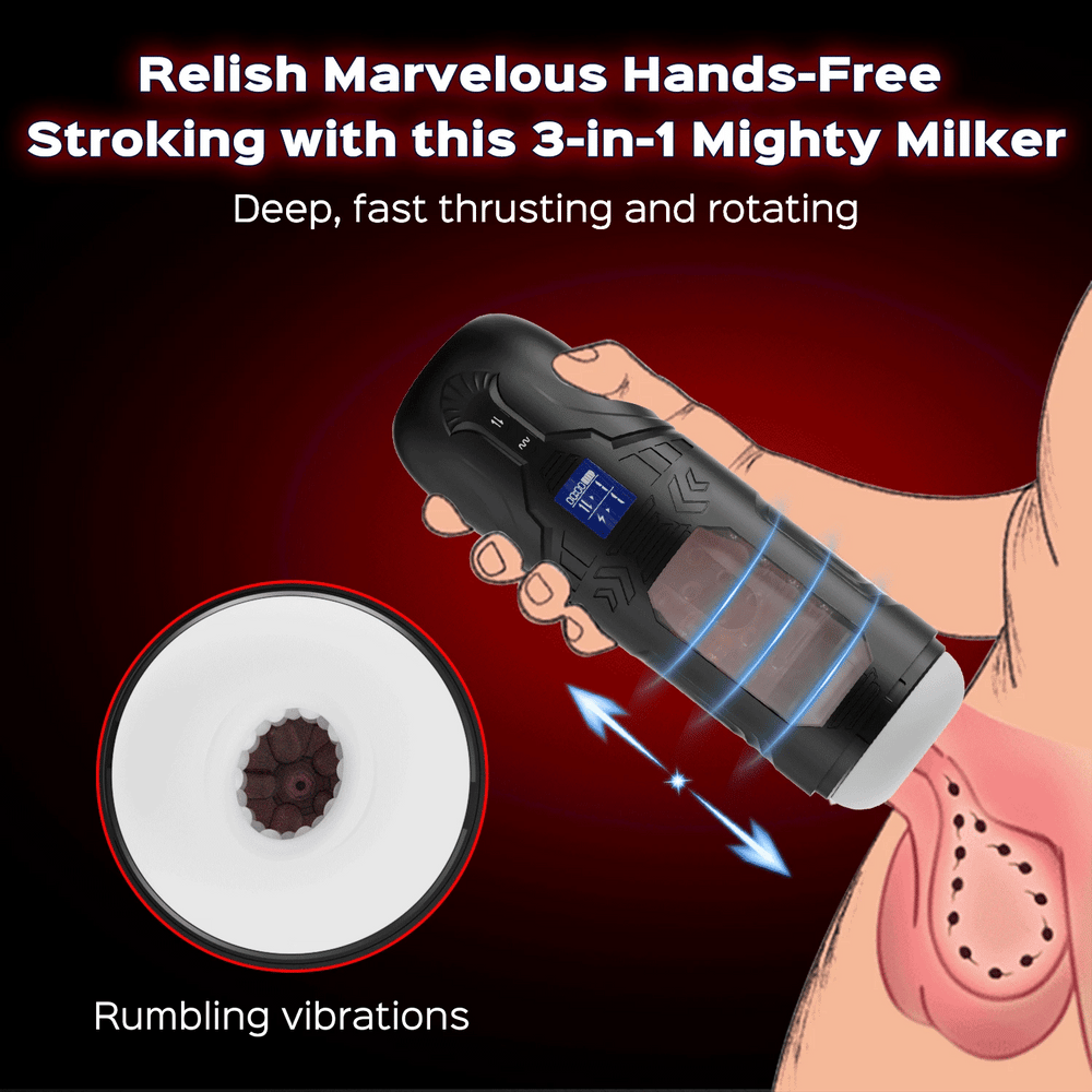 Vibrating Thrusting Rotating Auto Stroker Electric Male Masturbator
