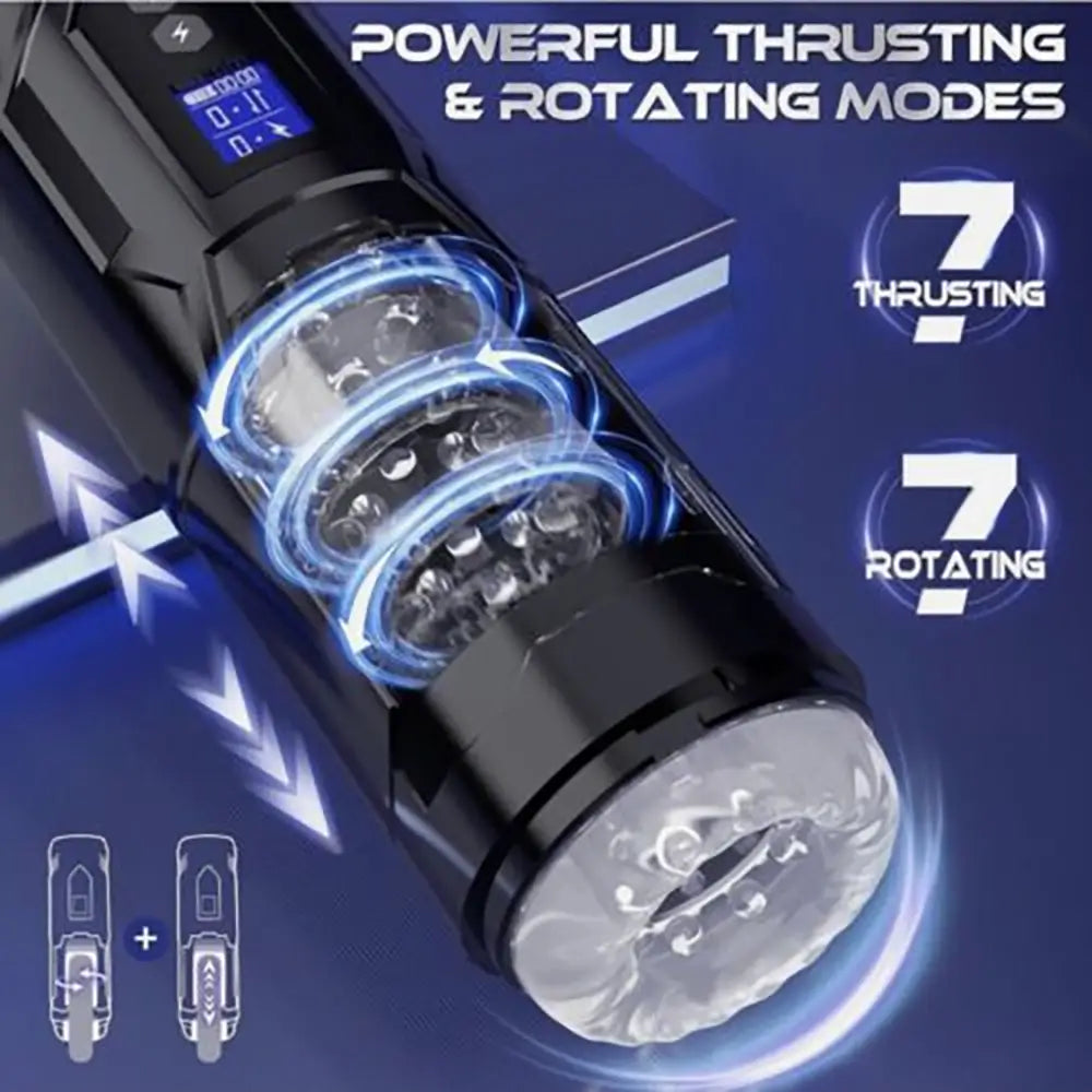 Thrusting Telescopic Rotation Voice Vaginal Male Automatic Masturbator