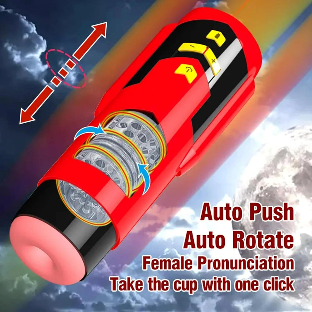 Auto Push Rotation Pronunciation Masturbator For Penis Training