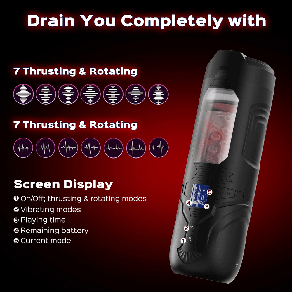 Vibrating Thrusting Rotating Auto Stroker Electric Male Masturbator