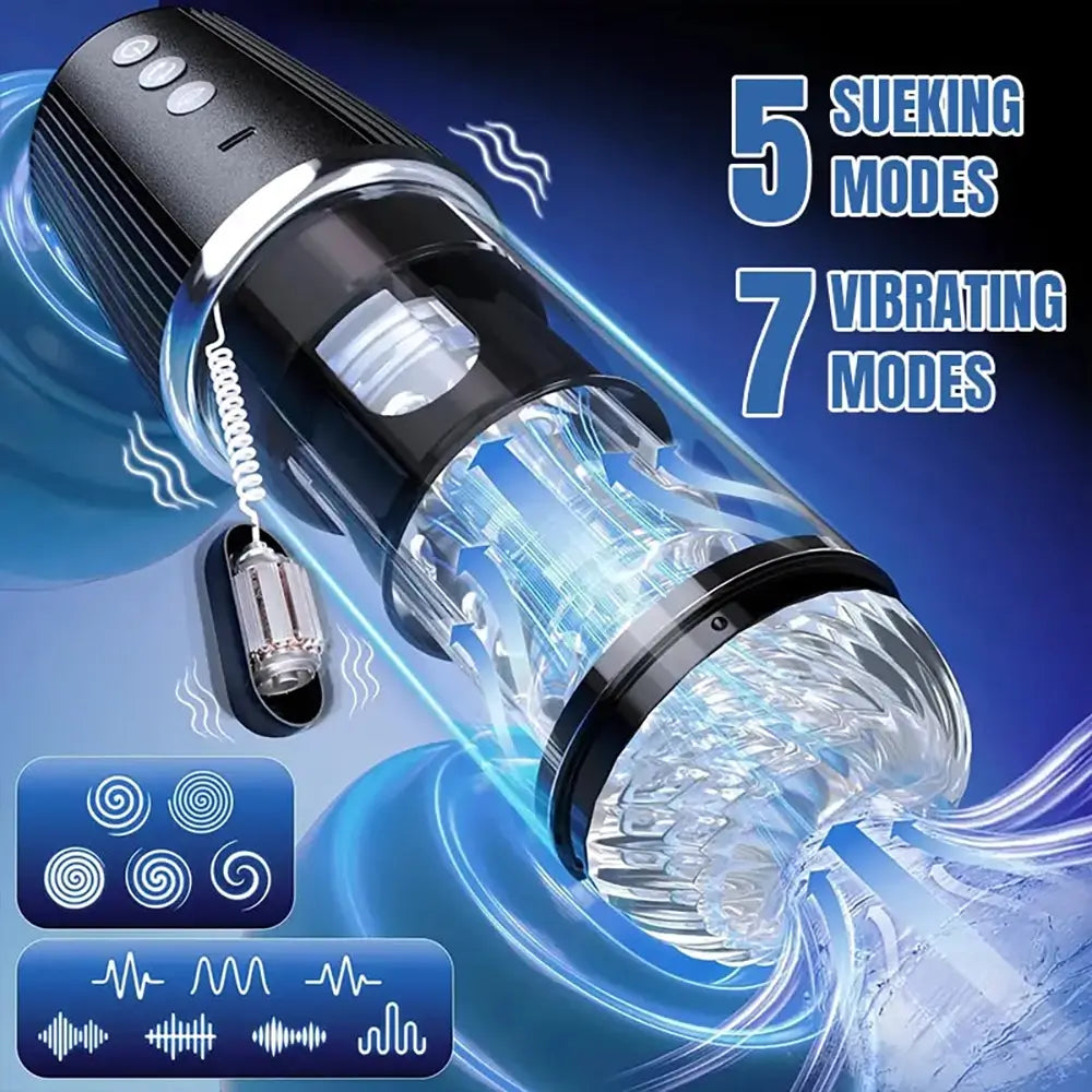 Multiple 5 Twisting 7 Sucking 7 Vibration Automatic Male Masturbator