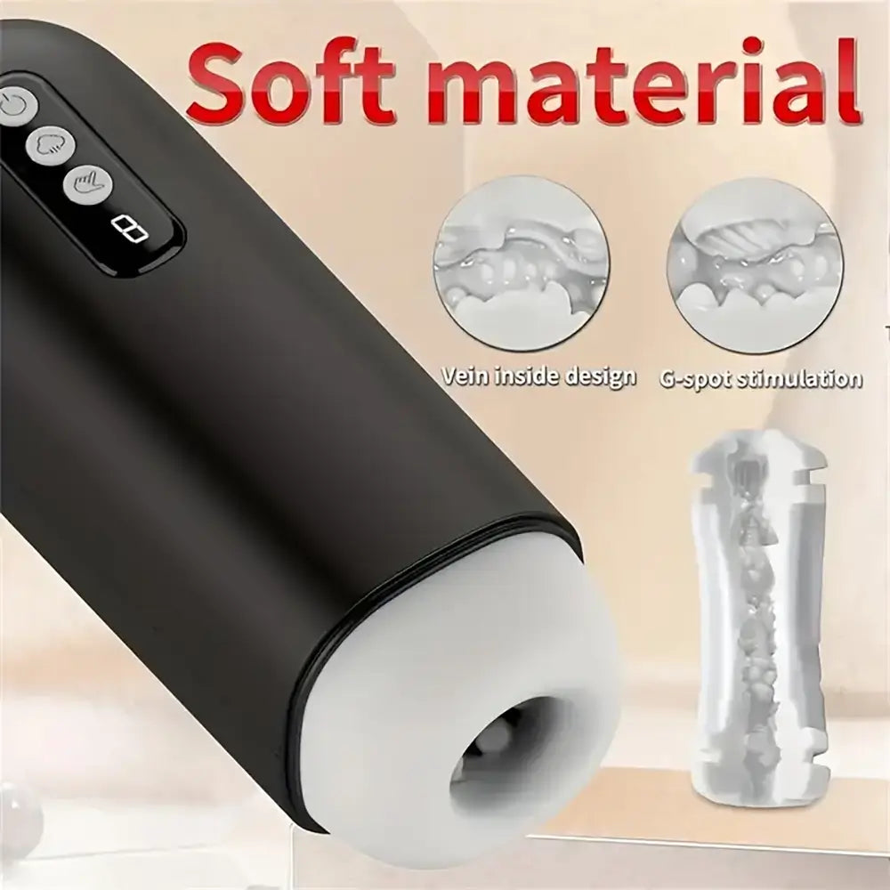 Hand Control Sucking Vibrating Indication Male Automatic Masturbator