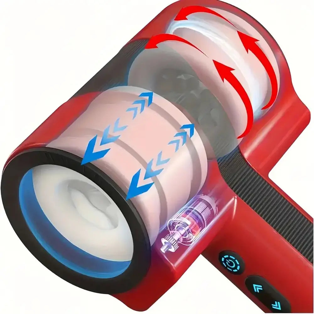 Sucking Electric Handheld Telescopic Rotating Vibrating Masturbator