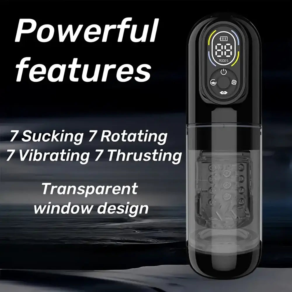 7 Sucking Vibrating Thrusting Rotating Licking Automatic Masturbator
