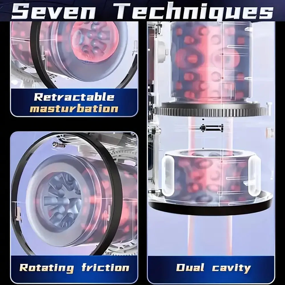 Fully Dual Cavity Rotation Telescopic Vibrating Automatic Masturbator