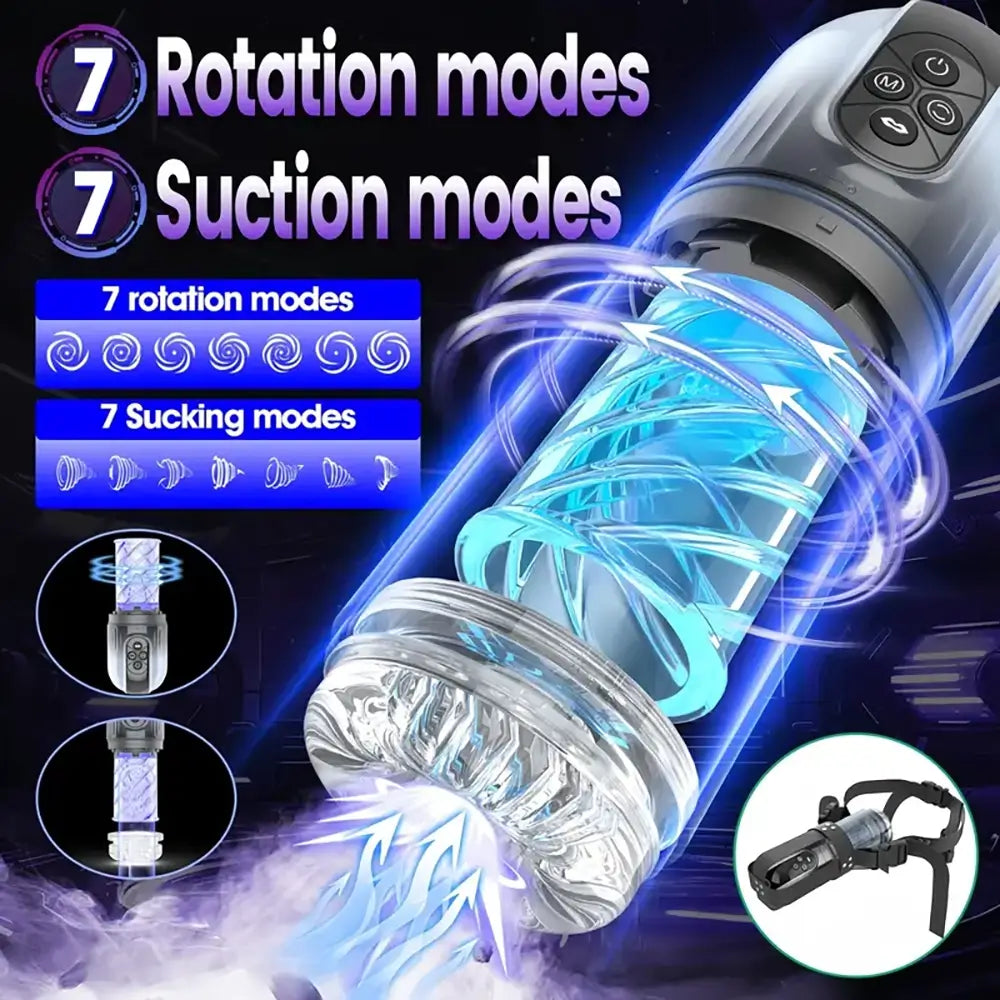 4 Pump 7 Sucking 7 Rotating 7 Licking LCD Automatic Masturbator