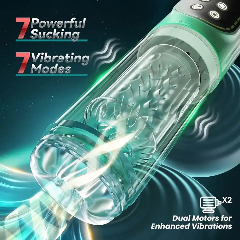 3 Pump 7 Thrusting Rotating Vibrating Sucking LCD Automatic Masturbator