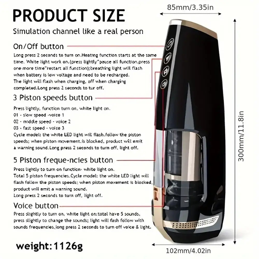 Squeezing High Speed Piston Qi Piston Rotation Stretching Masturbator