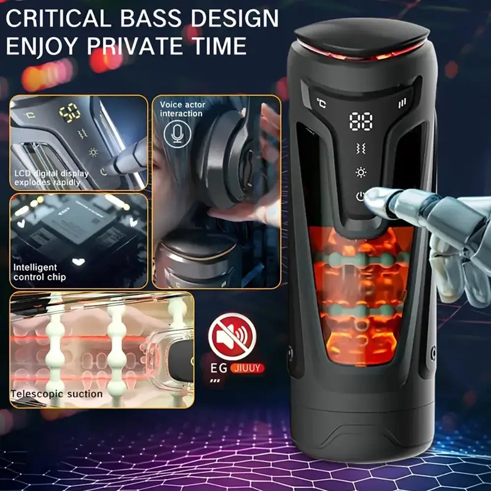 Vacuum Suction Vibration Explosive Button Automatic Masturbator