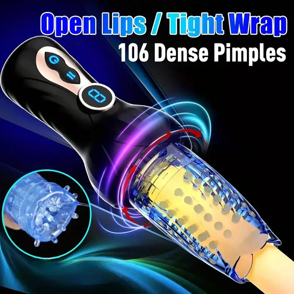 Intelligent Telescopic Rotation LCD Display Auto Male Masturbator