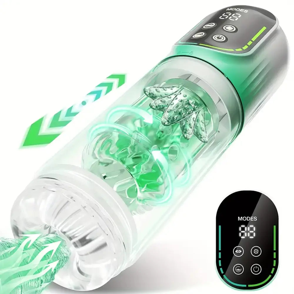 3 Pump 7 Thrusting Rotating Vibrating Sucking LCD Automatic Masturbator