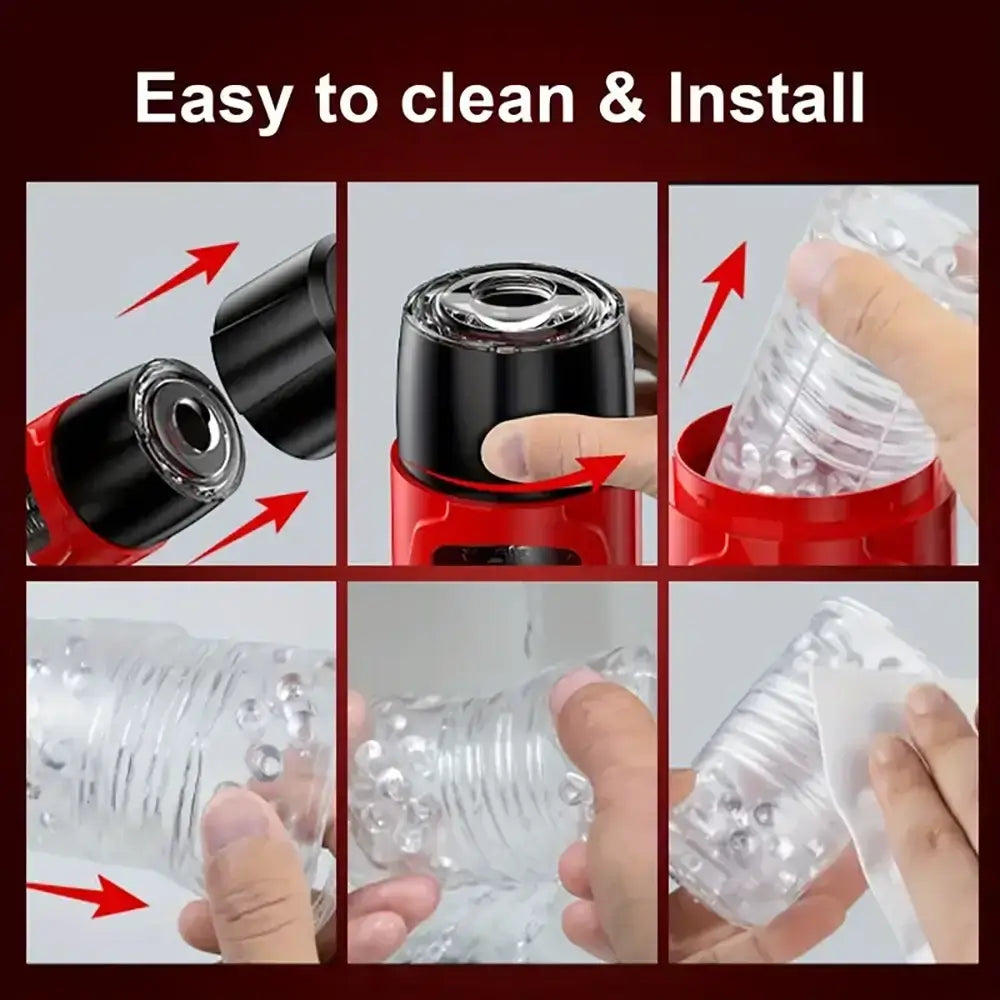 3 Thrust 7 Rotation Modes Sucking USB Rechargeable Auto Masturbator