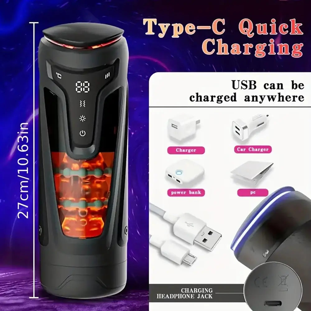 Vacuum Suction Vibration Explosive Button Automatic Masturbator