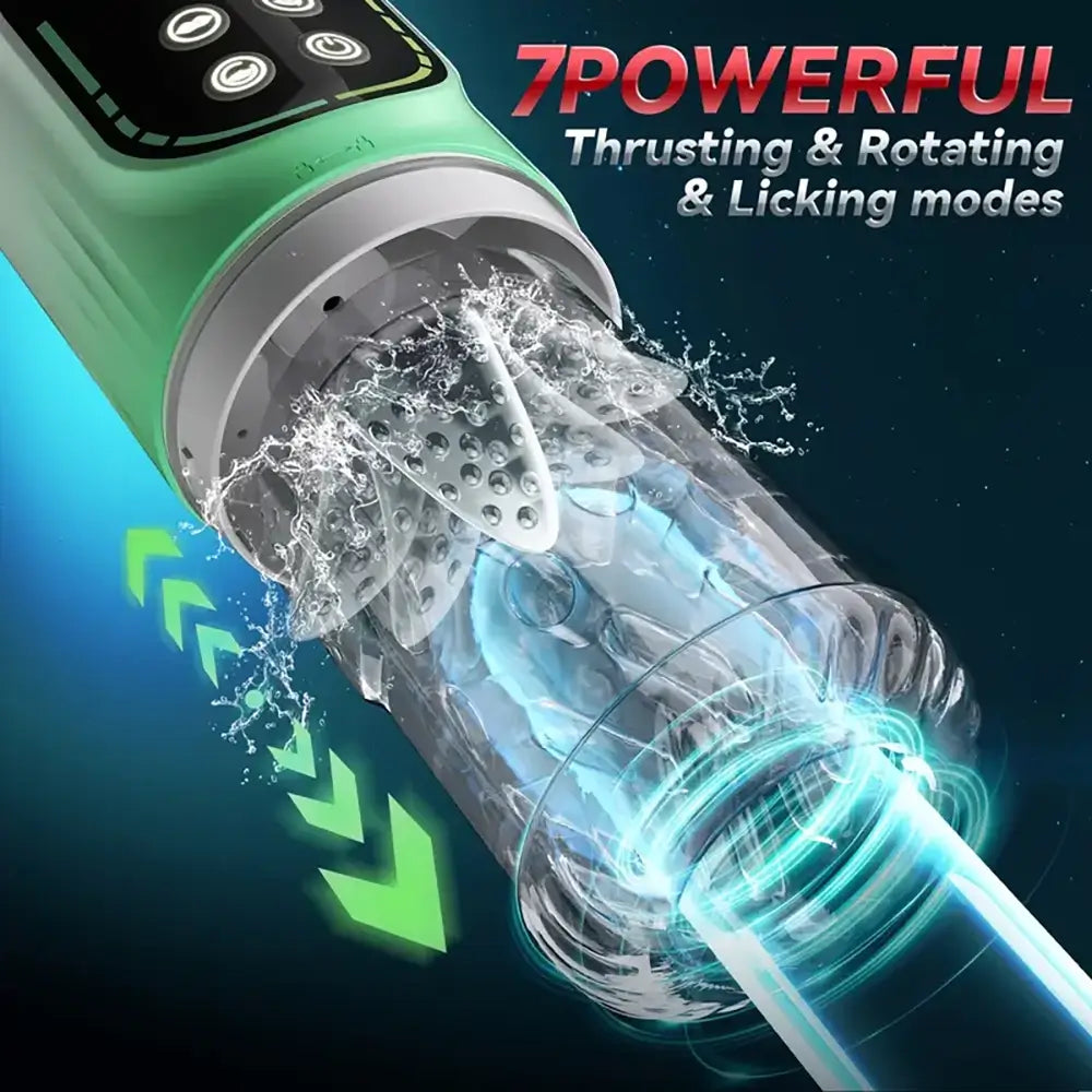 3 Pump 7 Thrusting Rotating Vibrating Sucking LCD Automatic Masturbator