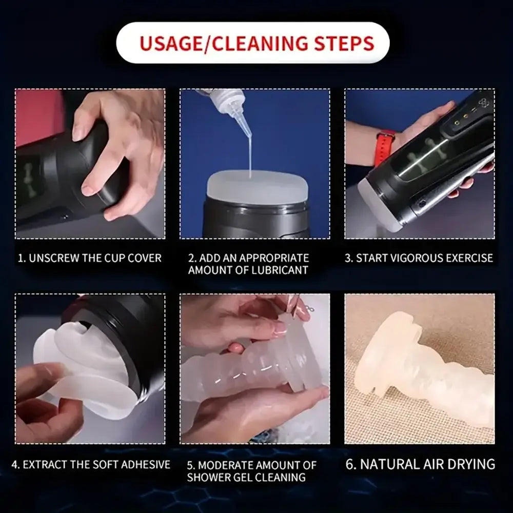 Vacuum Suction Vibration Explosive Button Automatic Masturbator