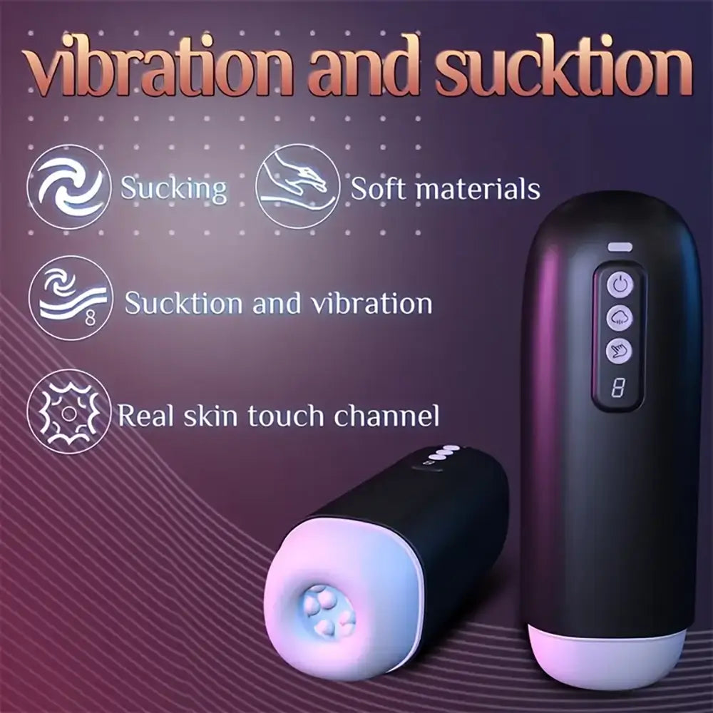 Hand Control Sucking Vibrating Indication Male Automatic Masturbator