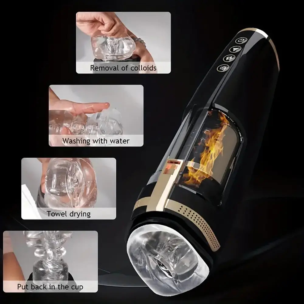 Squeezing High Speed Piston Qi Piston Rotation Stretching Masturbator