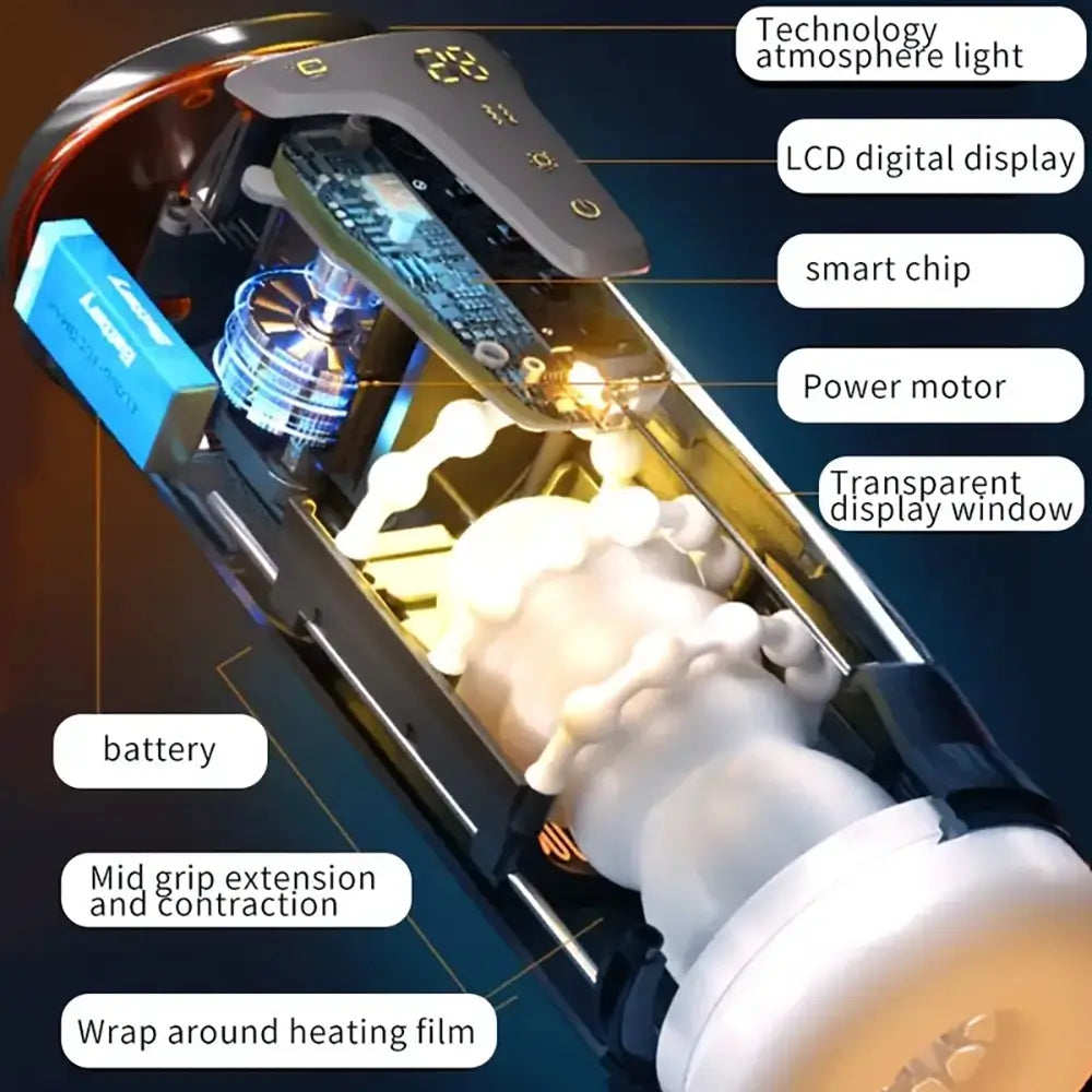 Vacuum Suction Vibration Explosive Button Automatic Masturbator